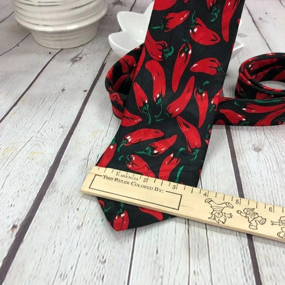 Steven harris hand made tie red chili peppers preppy business office